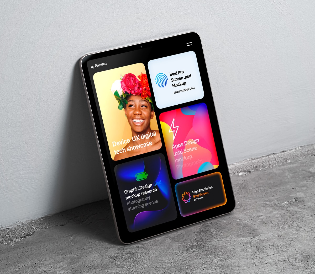 Free ipad mockup wall standing