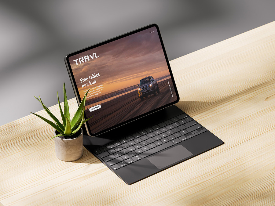 Free Table Mockup on Desk
