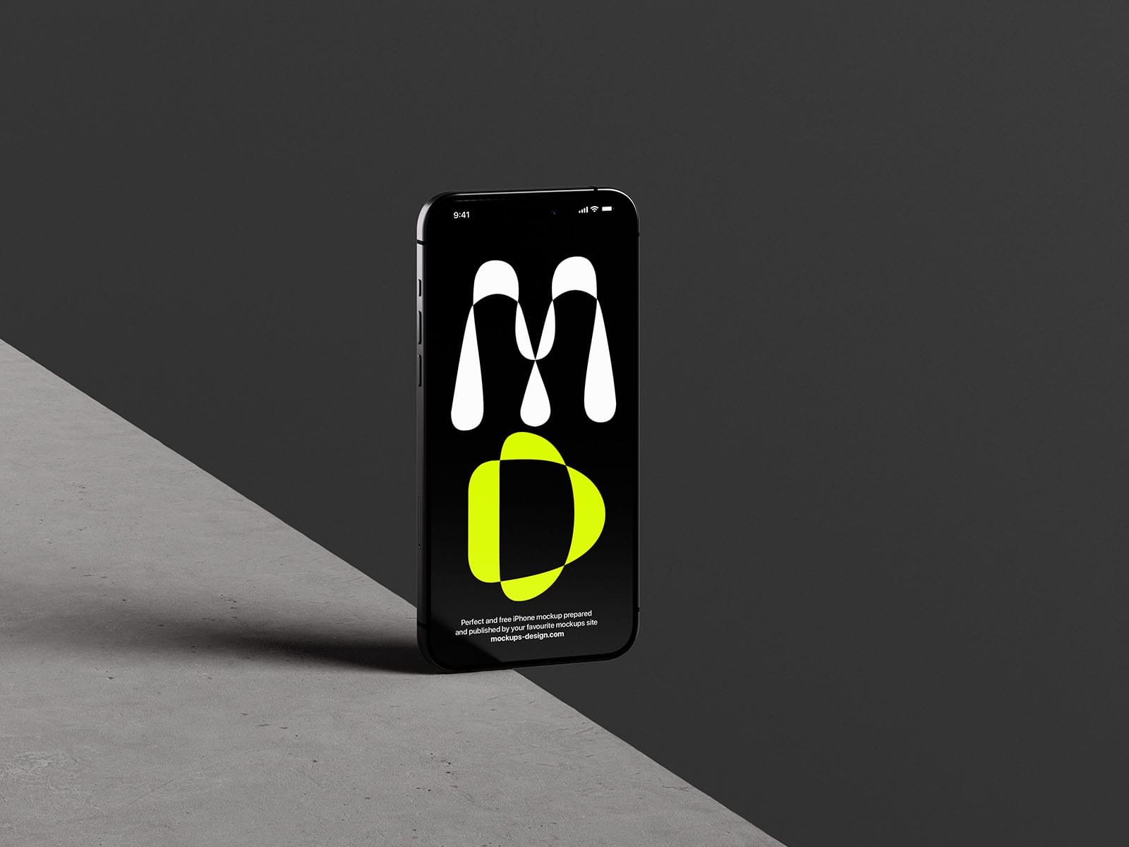 Free iPhone 15 on concrete mockup