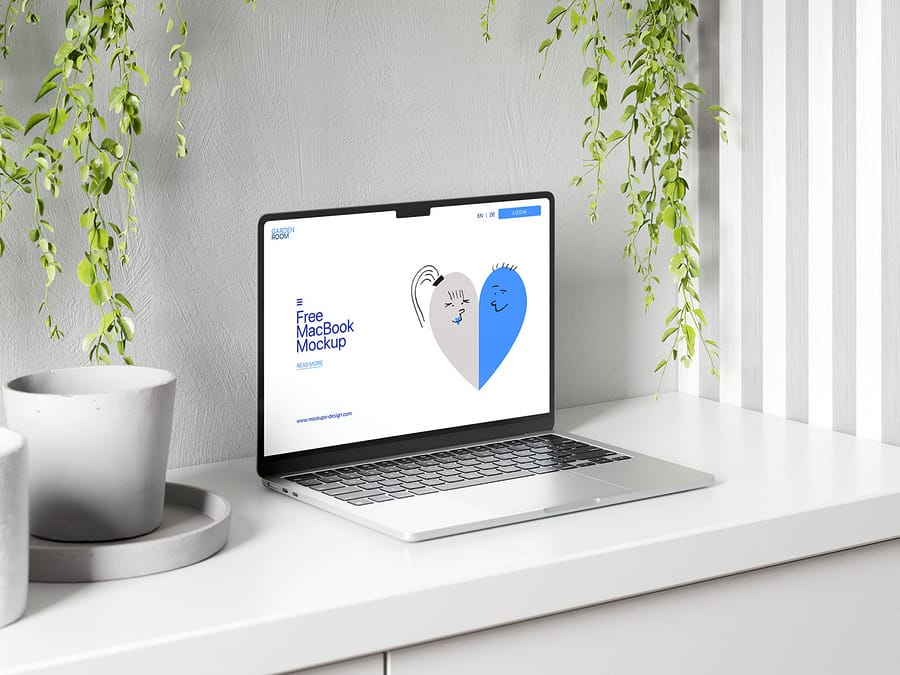 MacBook Air on a Table Mockup