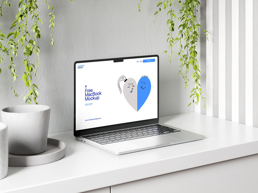 MacBook Air on a Table Mockup