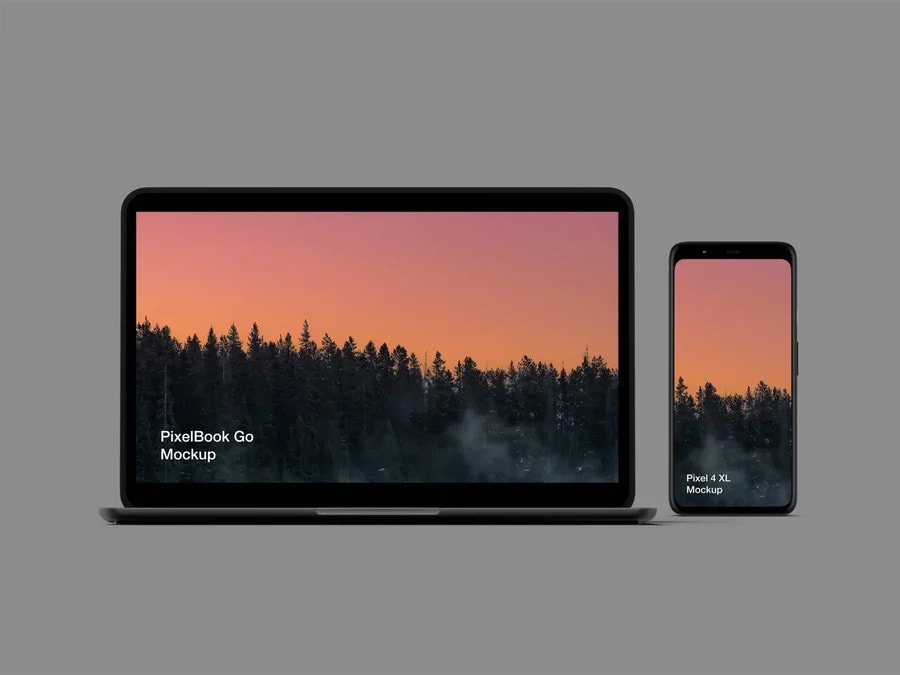 Pixel 4 and PixelBook Go Mockup