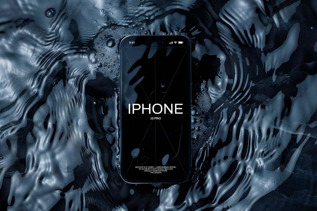 Free Floating iPhone 15 Pro Mockup