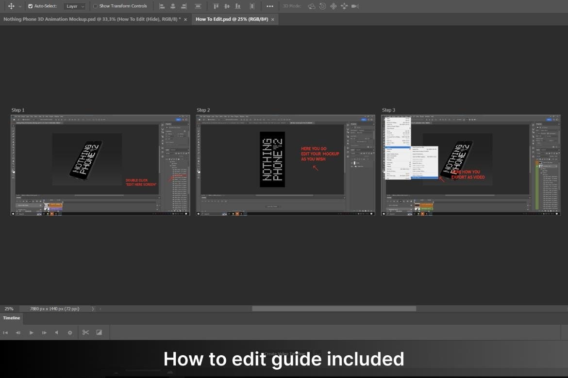 3D animation nothing phone mockup