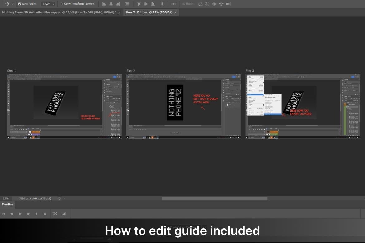 3D animation nothing phone mockup
