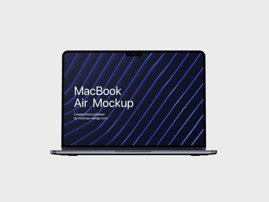 free MacBook air mockup version of 2022