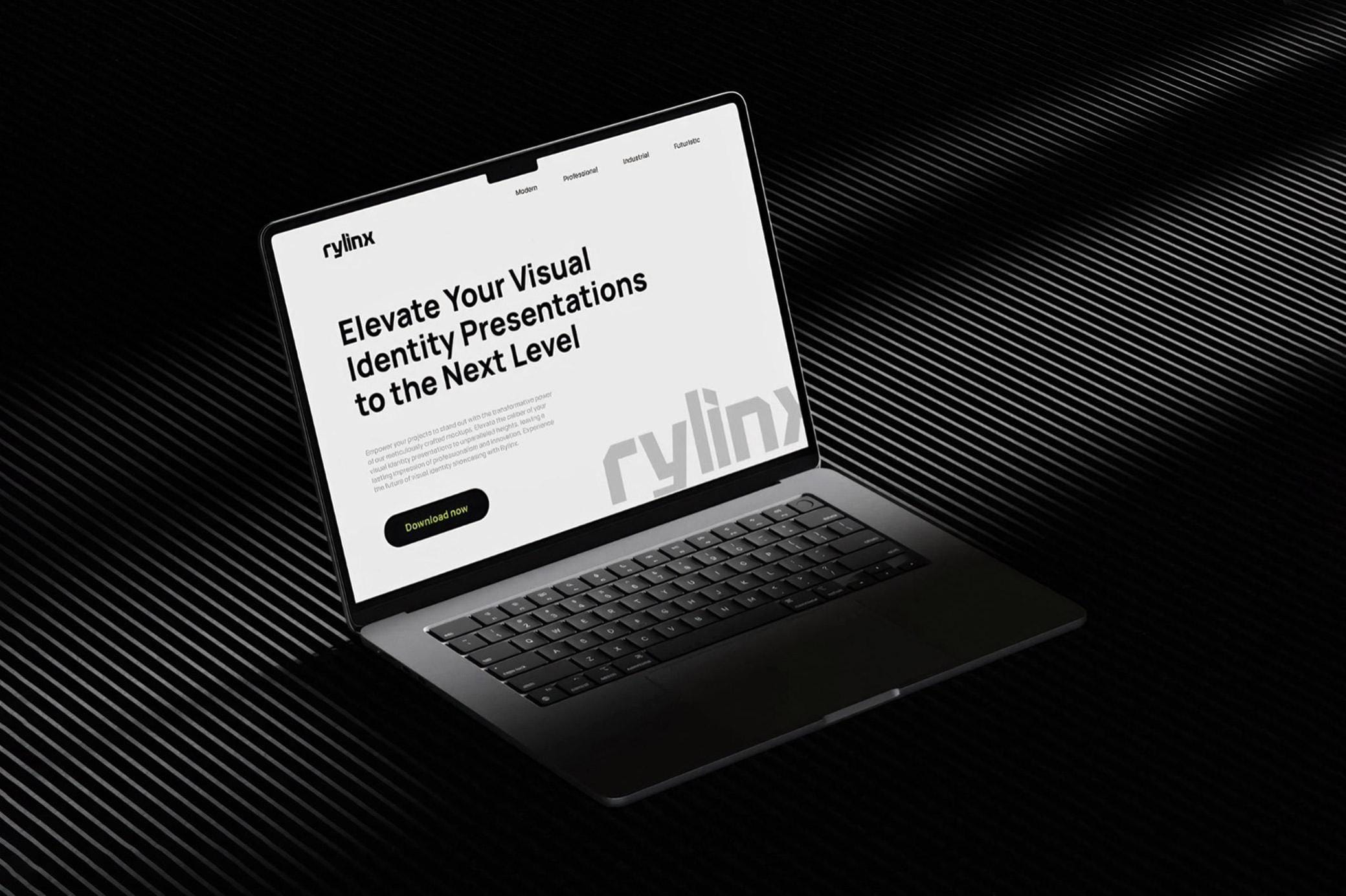 free MacBook mockup with shadows