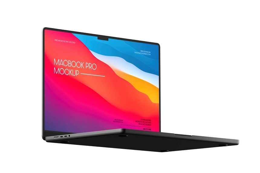 free floating macbook pro mockup