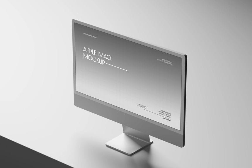 free iMac mockup silver color