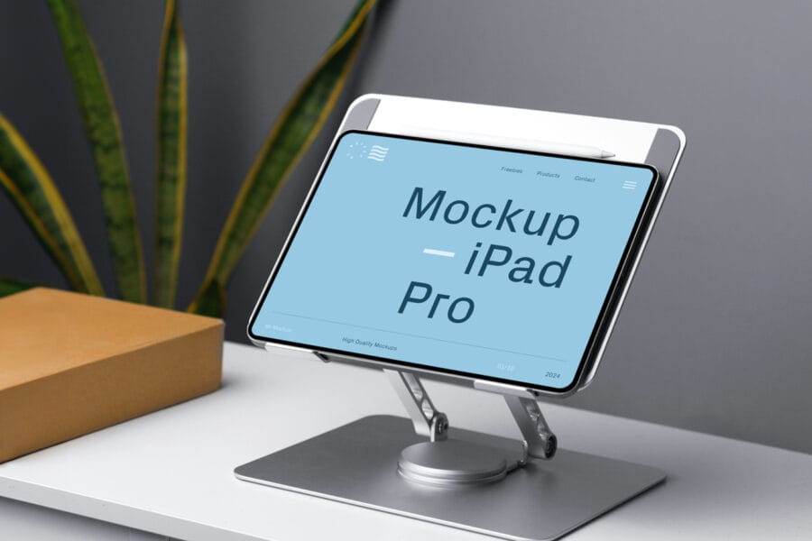 free iPad pro mockup in dock