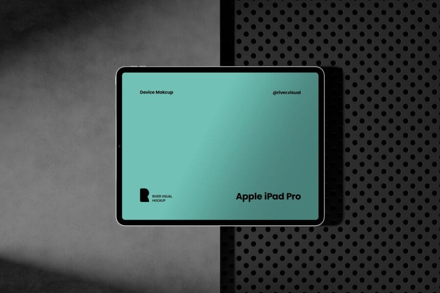free iPad pro mockup on steel & concrete