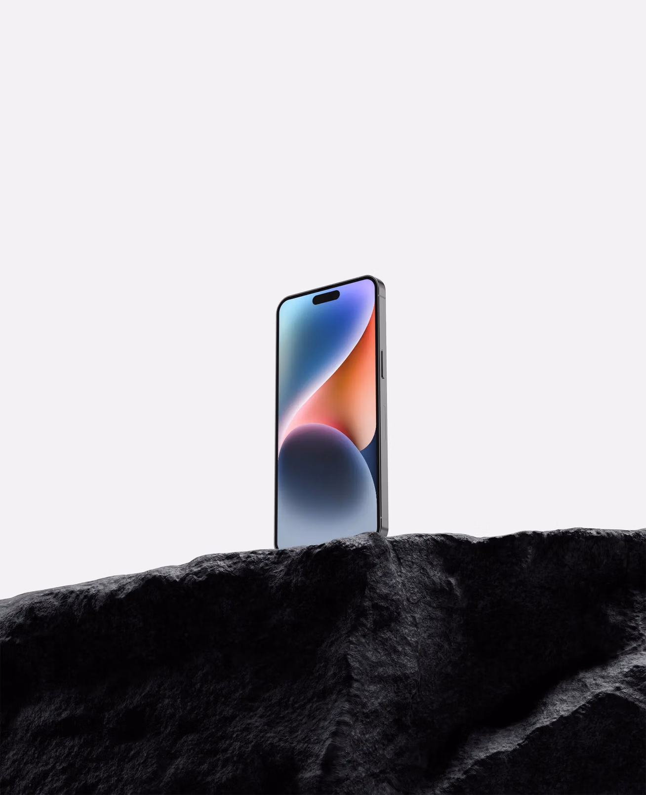 free iPhone 14 pro max mockup on rock