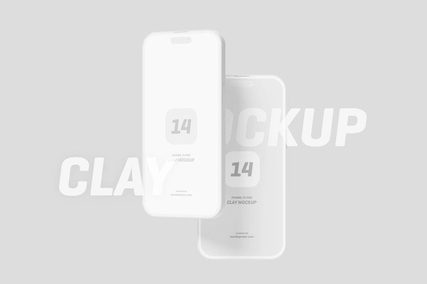 iPhone 14 pro mockup clay version