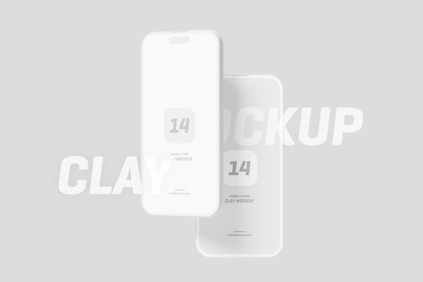 iPhone 14 pro mockup clay version