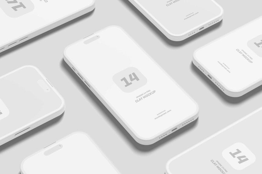 iPhone 14 pro mockup clay version