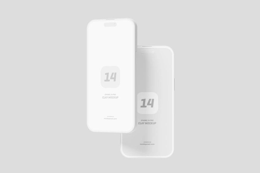 iPhone 14 pro mockup clay version
