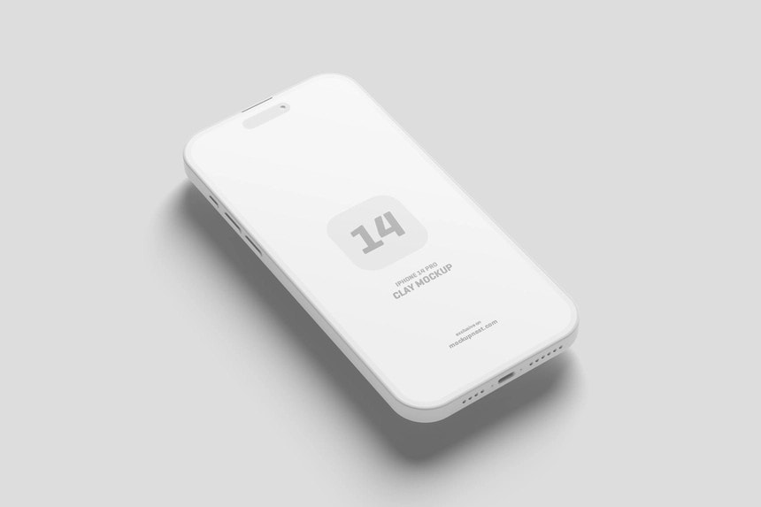 iPhone 14 pro mockup clay version