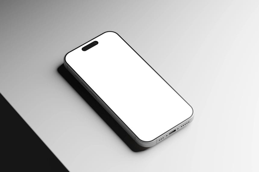 free iPhone 16 pro mockup black titanium color