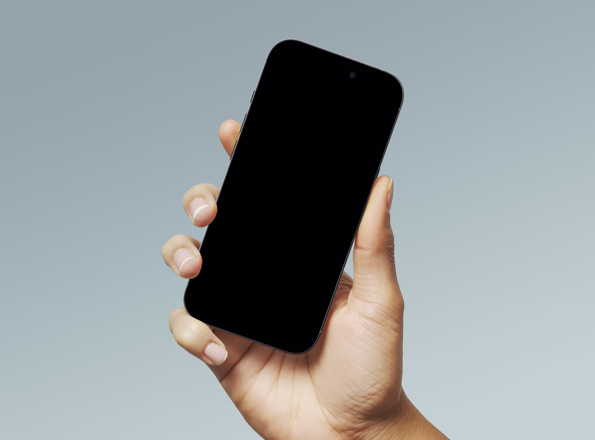 free iPhone 16 pro mockup with hand holding
