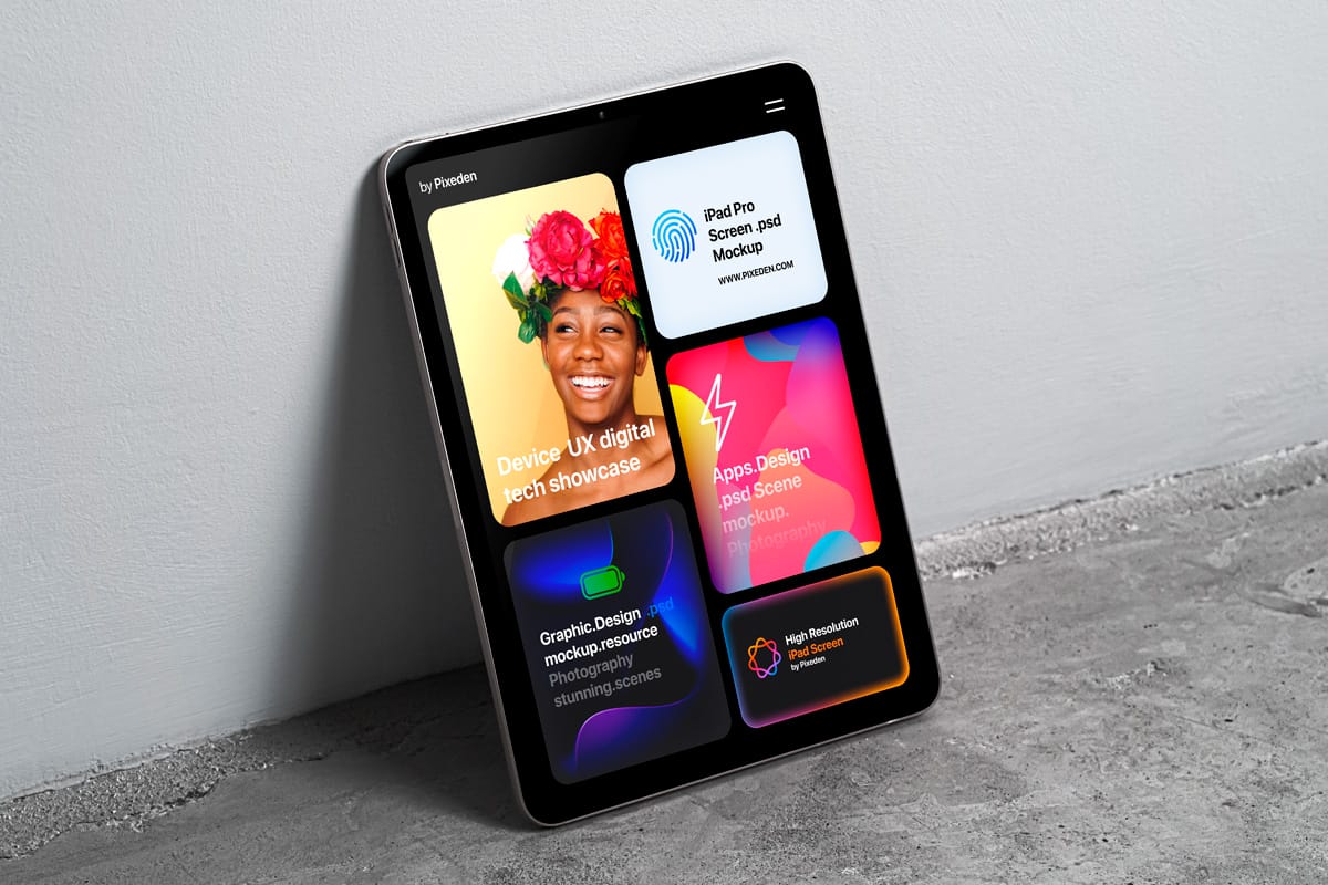 free ipad mockup wall standing