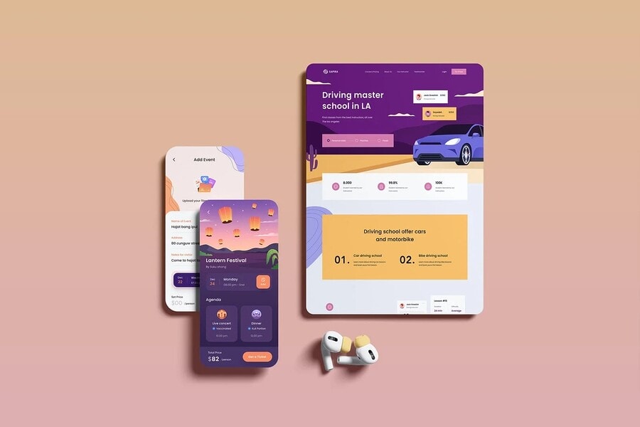 ipad pro & iphone 15 ui mockup