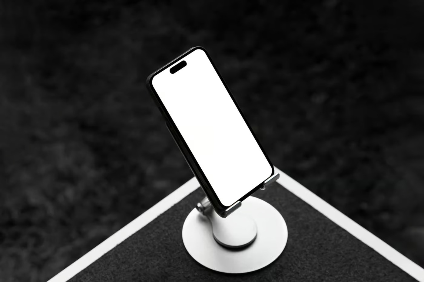 free iphone 14 pro mockup in dock