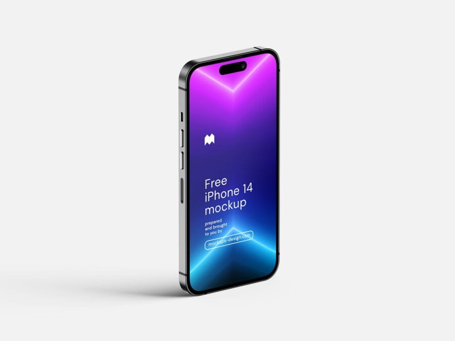 free iphone 14 pro mockup isolated