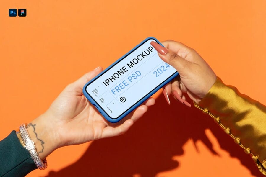 free iphone pro mockup in case