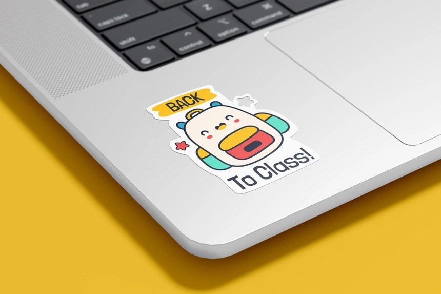 laptop sticker mockup