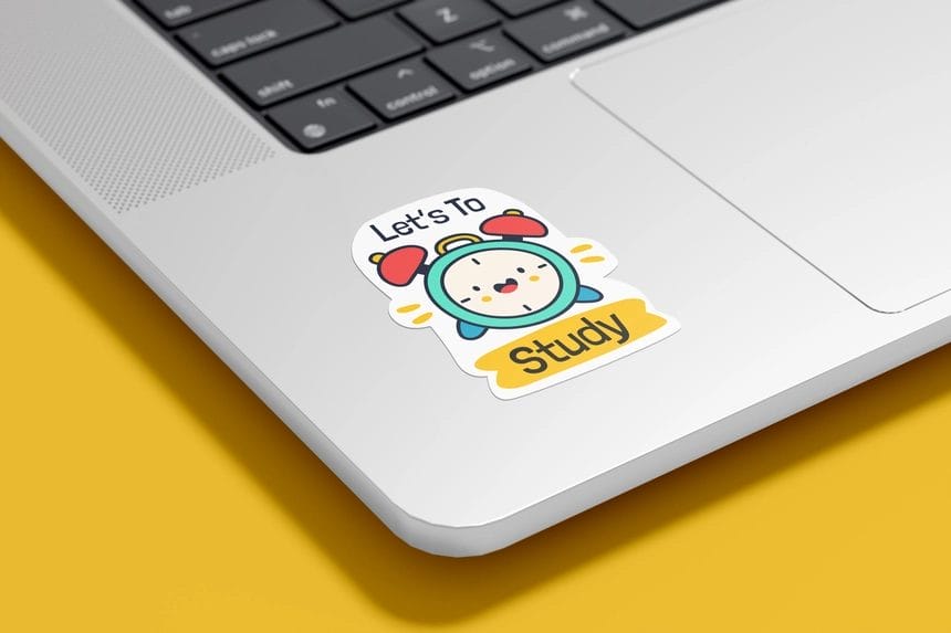 laptop sticker mockup