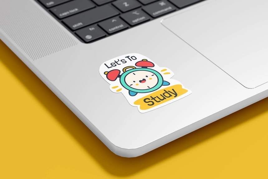 laptop sticker mockup