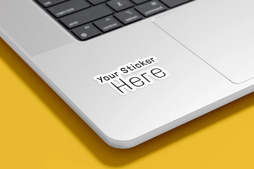 laptop sticker mockup
