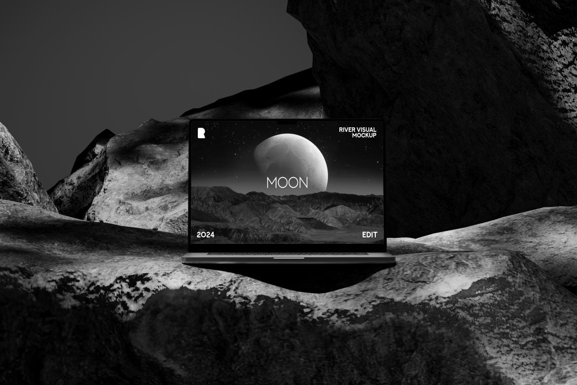 free macbook pro free mockup moon walk
