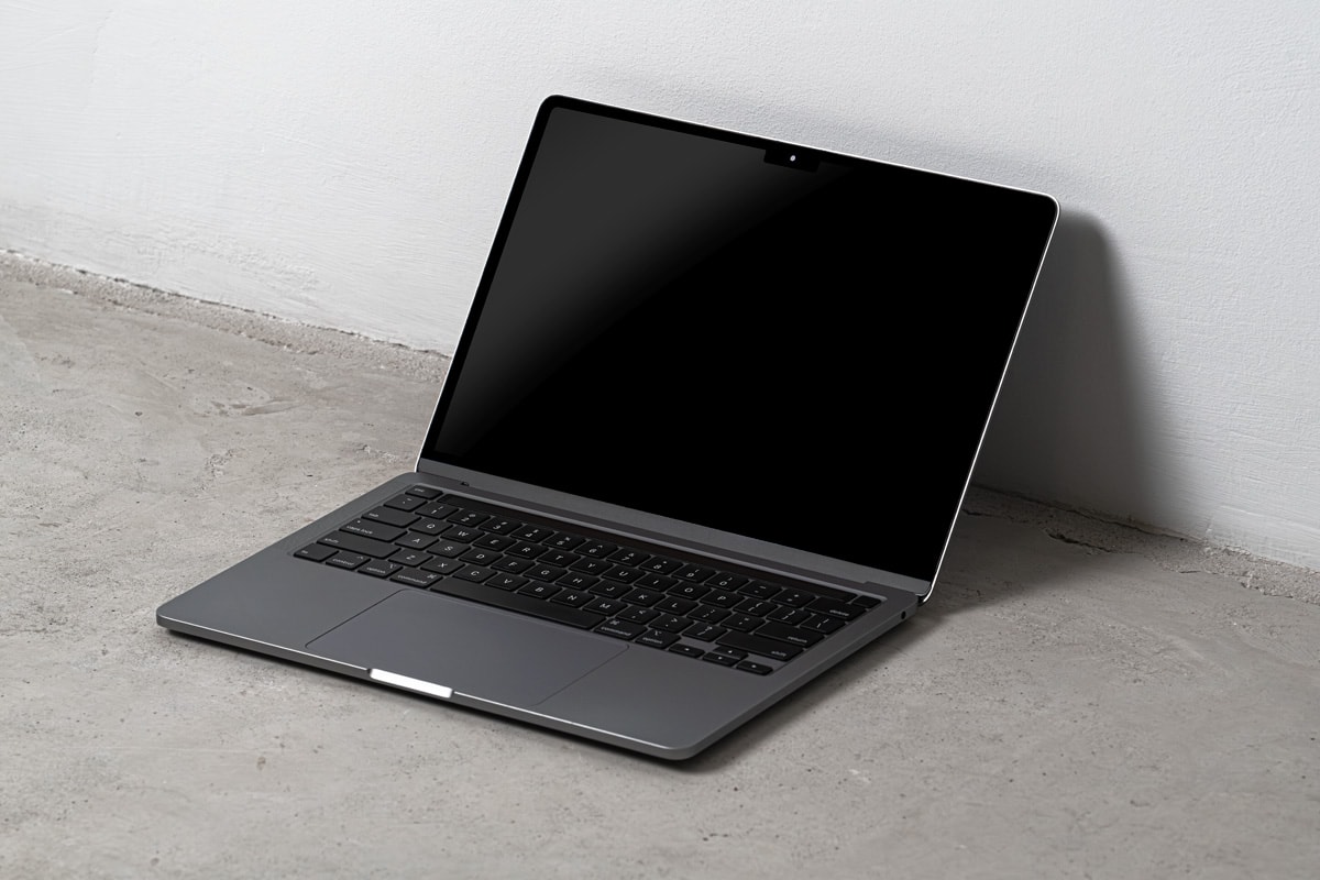free macbook pro mockup dark