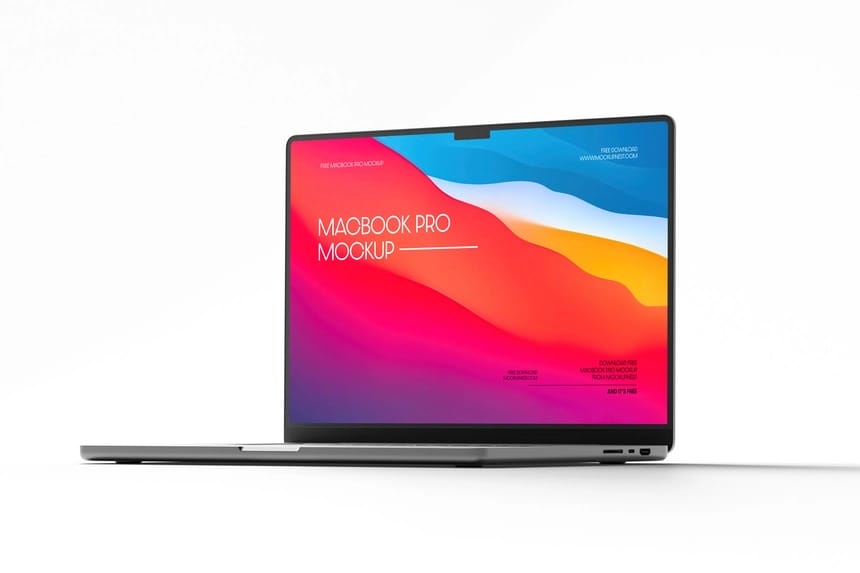free simple macbook pro 16 mockup