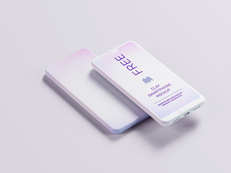 smartphone mockup white clay color