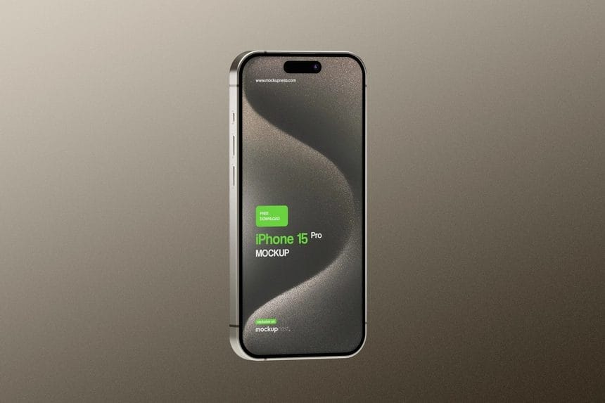 iPhone 15 pro mockup natural titanium