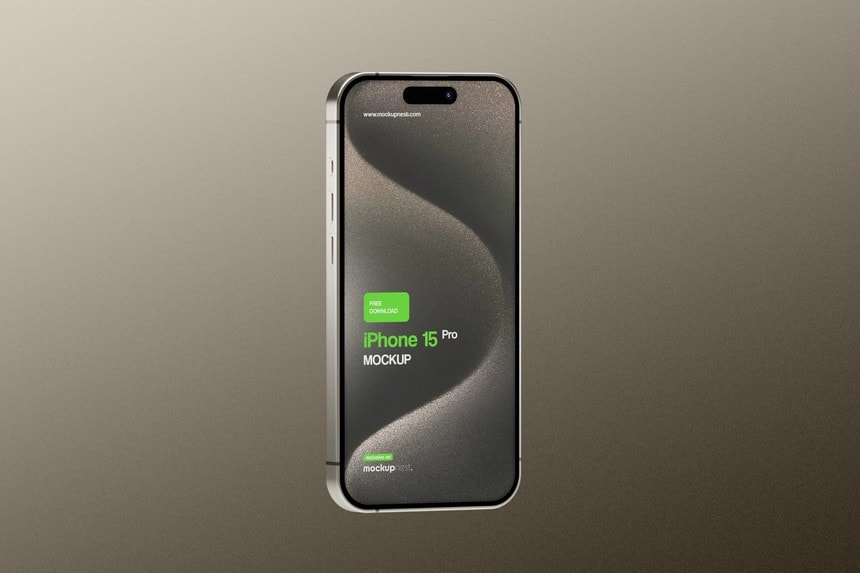 iPhone 15 pro mockup natural titanium