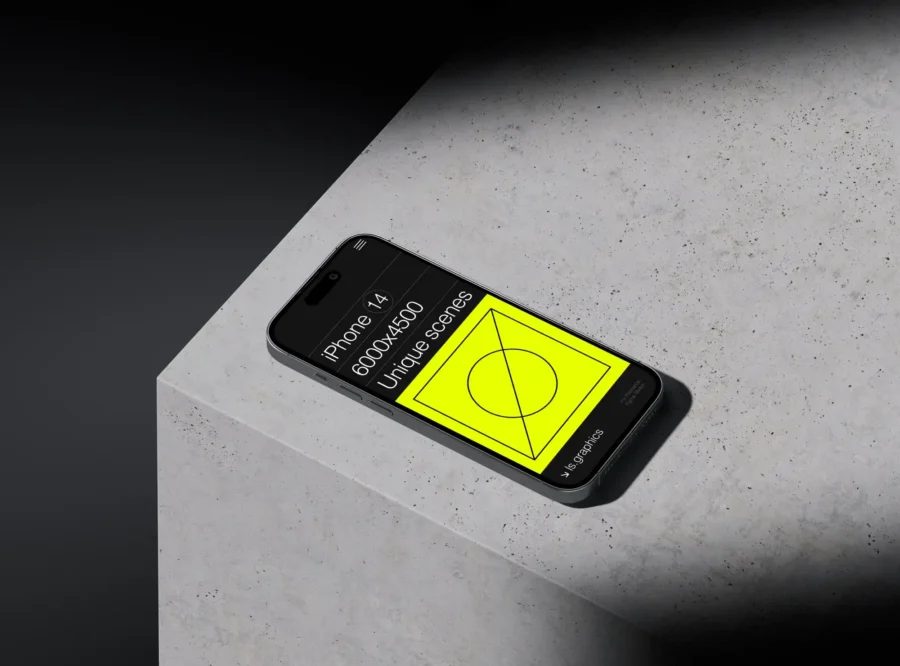 iPhone on a Cube with Dark Environment