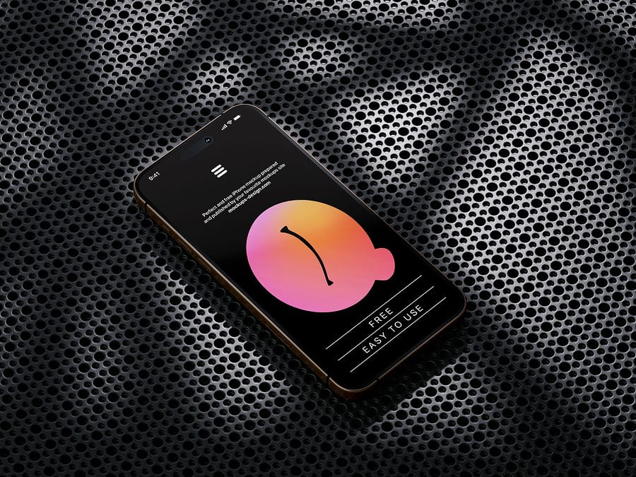 iPhone On Mesh Mockup