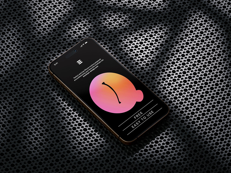 iPhone On Mesh Mockup