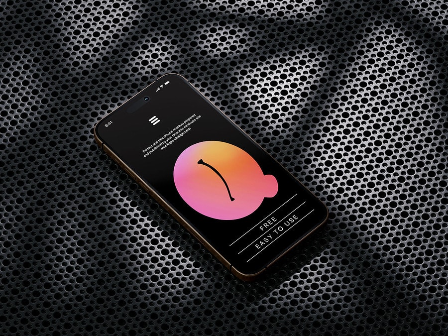 iPhone On Mesh Mockup