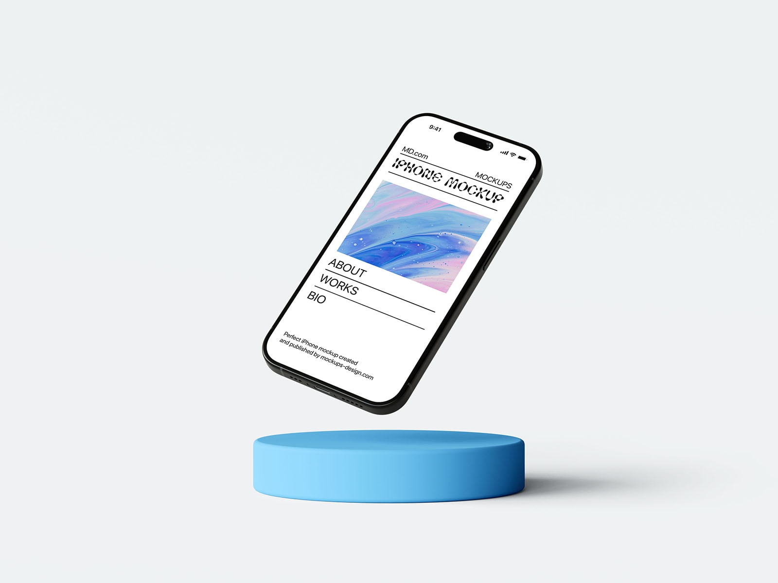 iPhone 15 on podium mockup