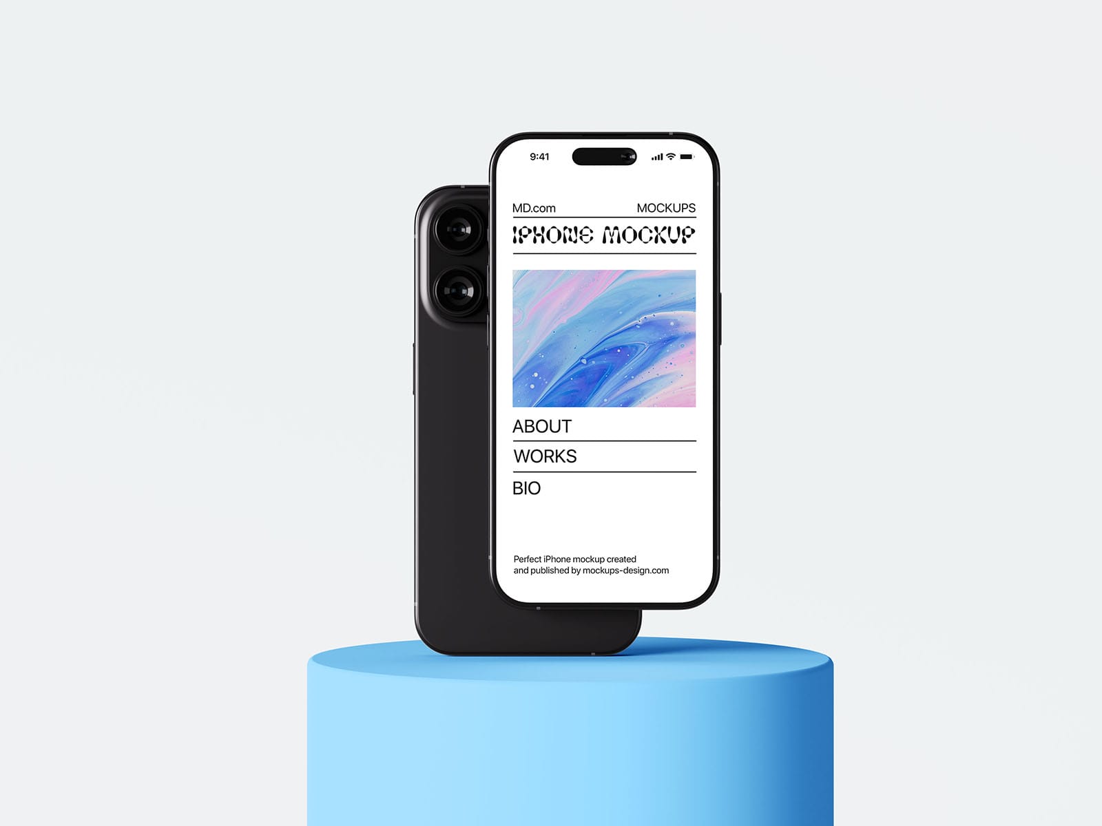 iPhone 15 on podium mockup