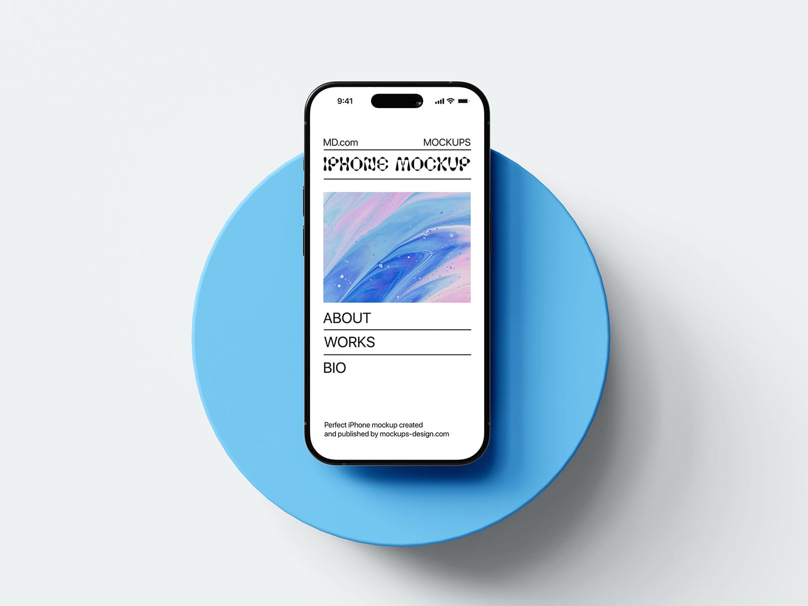 iPhone 15 on podium mockup