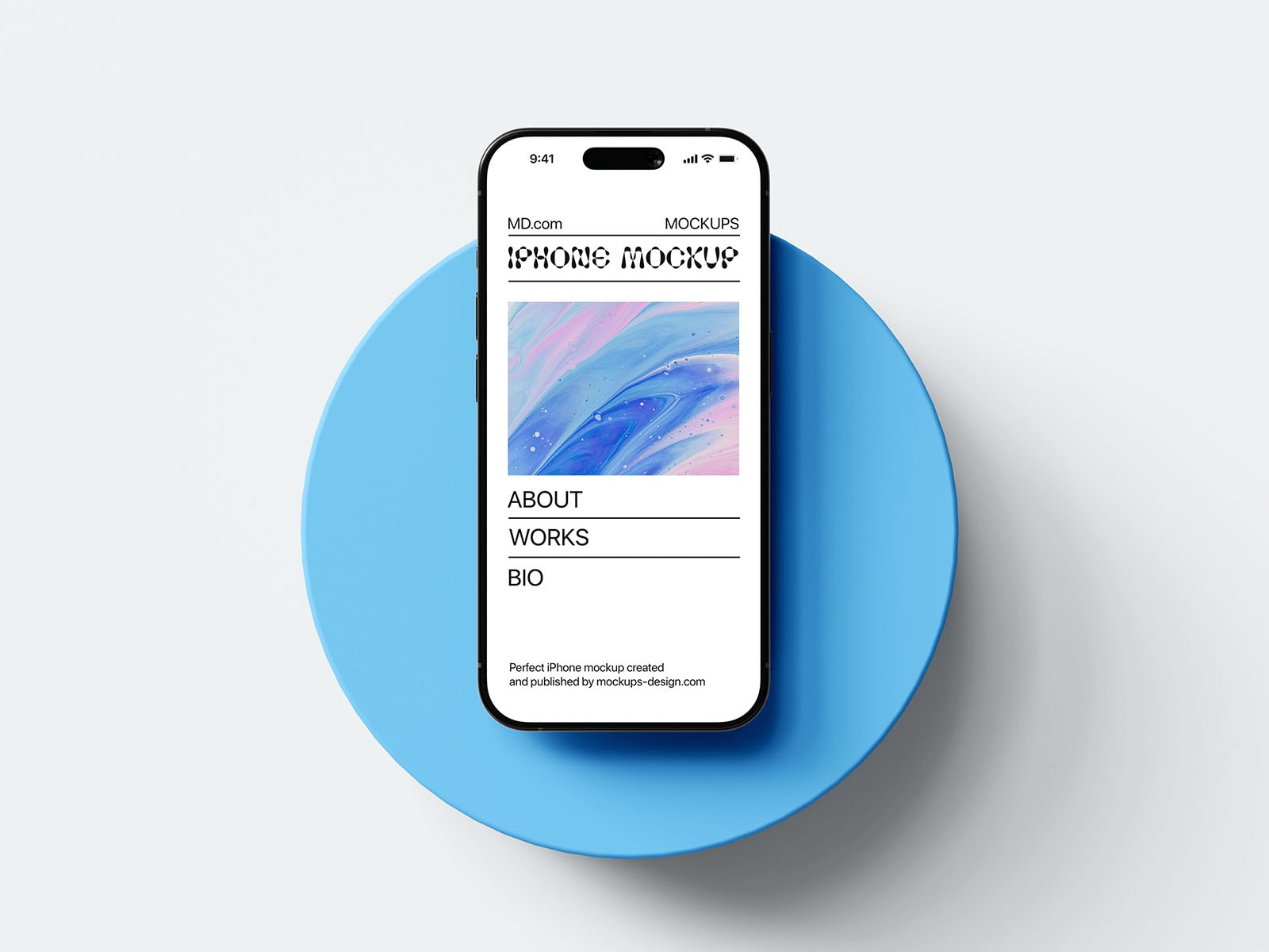 iPhone 15 on podium mockup